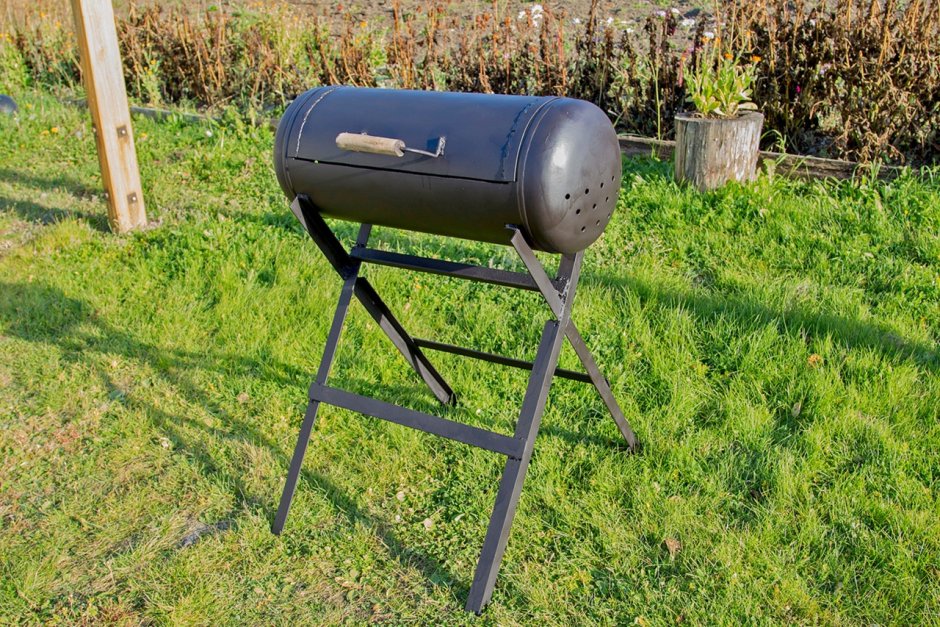 Мангал из газового баллона с казанком