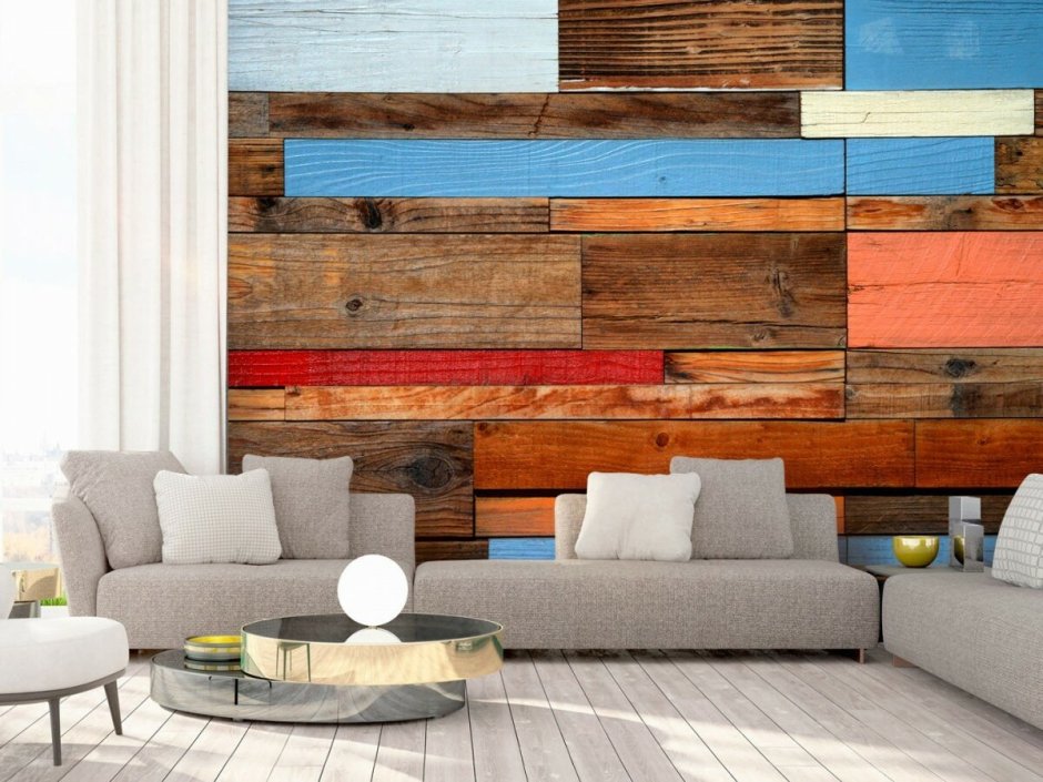 Цветные доски в интерьере