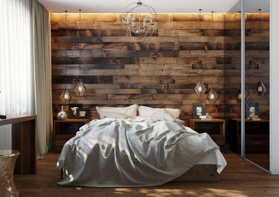 Отделка стен ламинатом в стиле лофт
