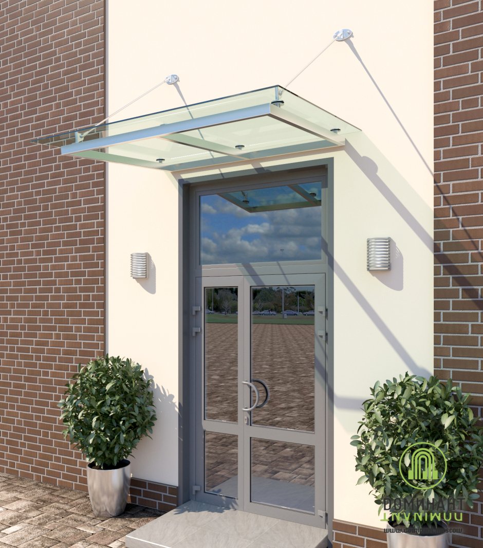 Козырёк над входной дверью хайтек