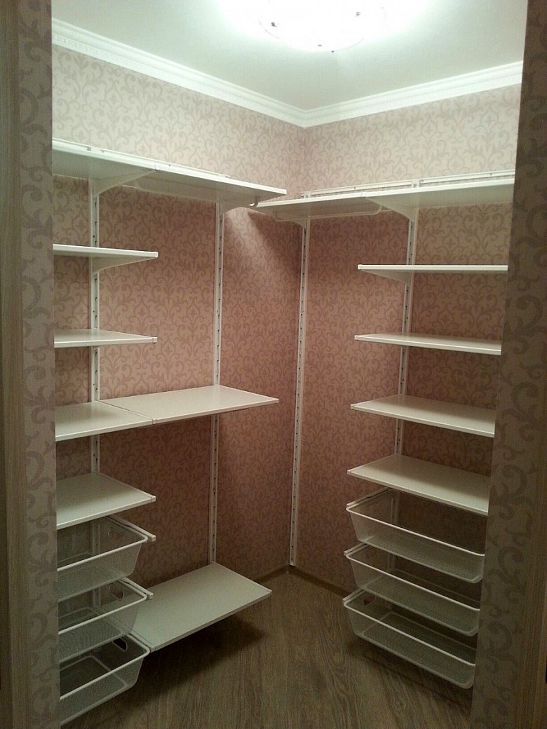 Гардеробная икеа АЛЬГОТ угловая