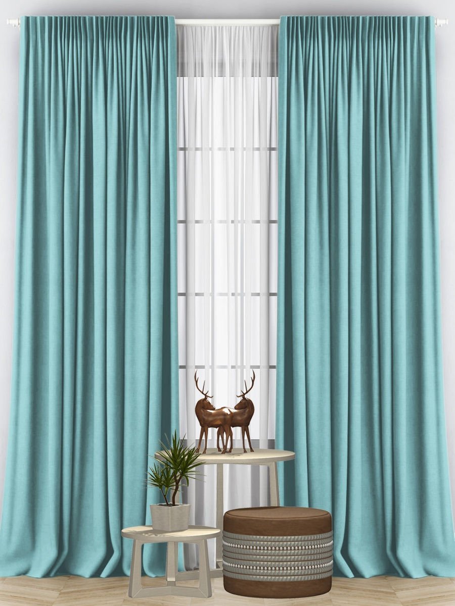 Шторы ТОМДОМ мятные