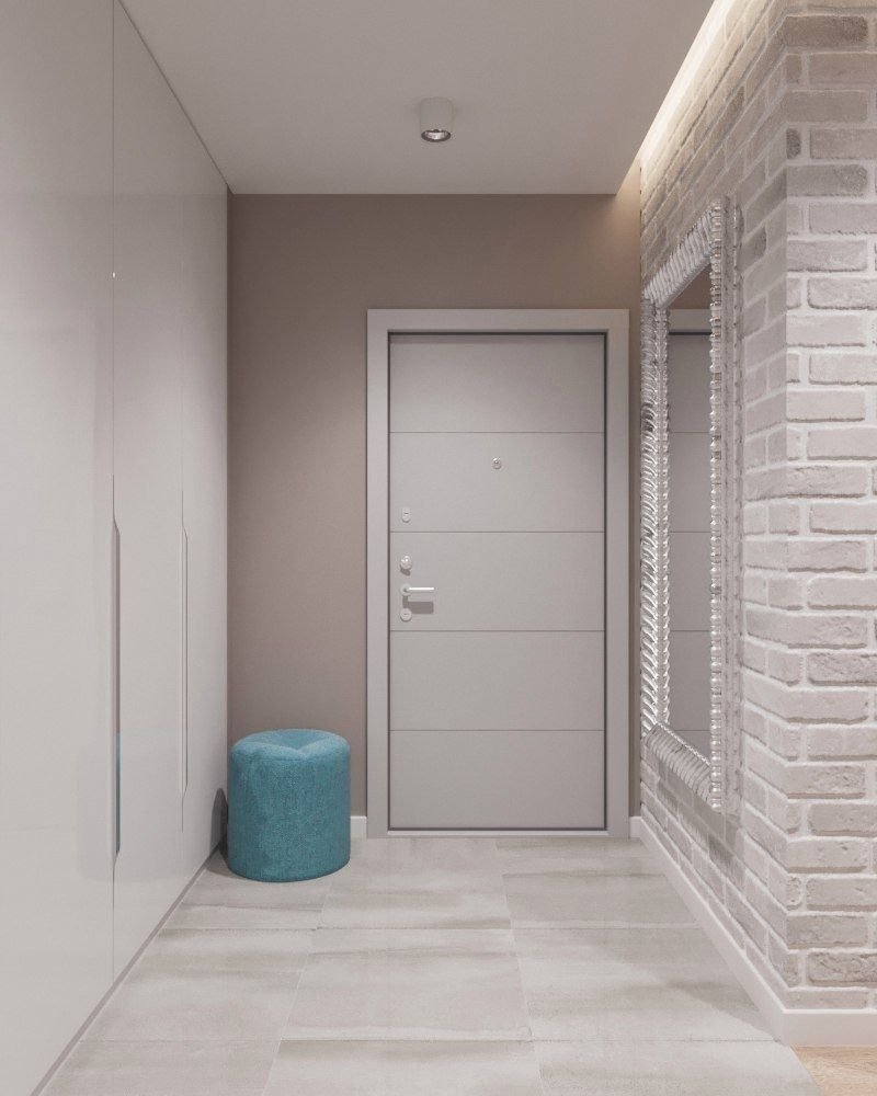 Серые стены в прихожей