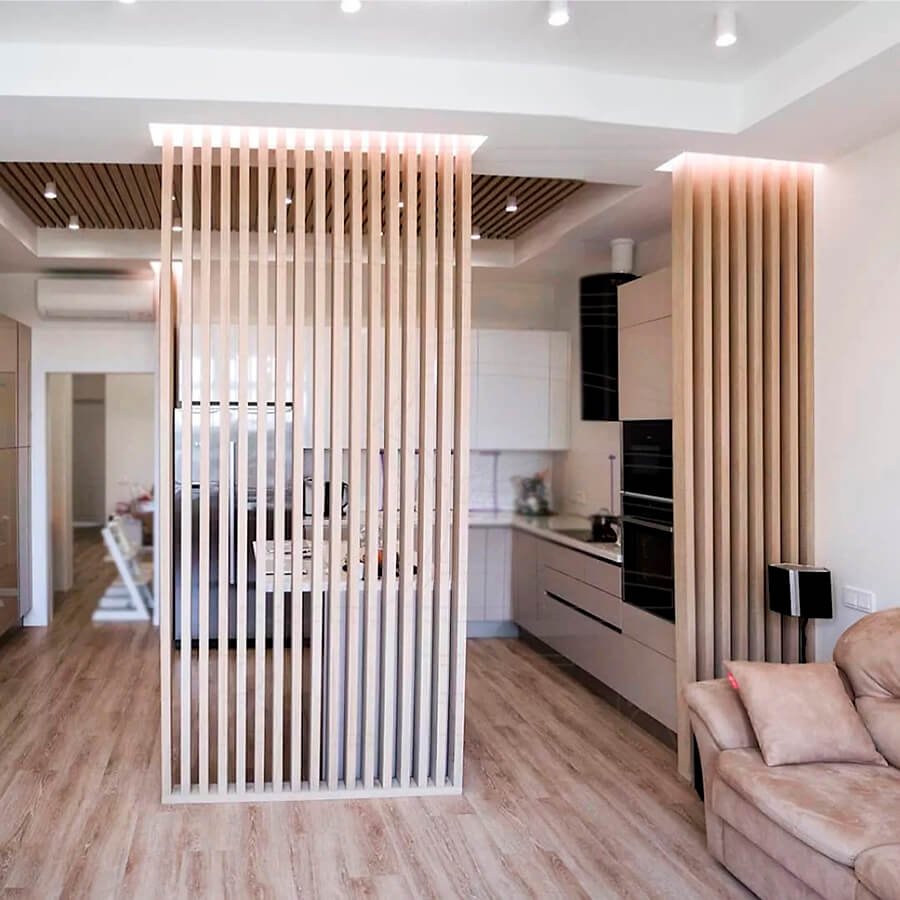 Межкомнатные перегородки с полками