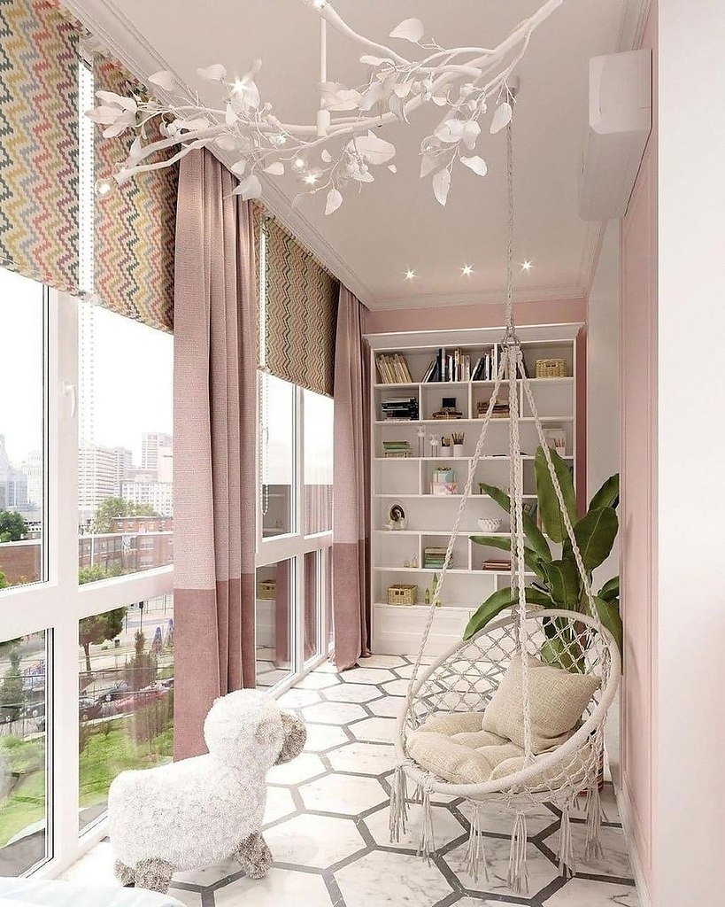 Дизайн детской комнаты с балконом