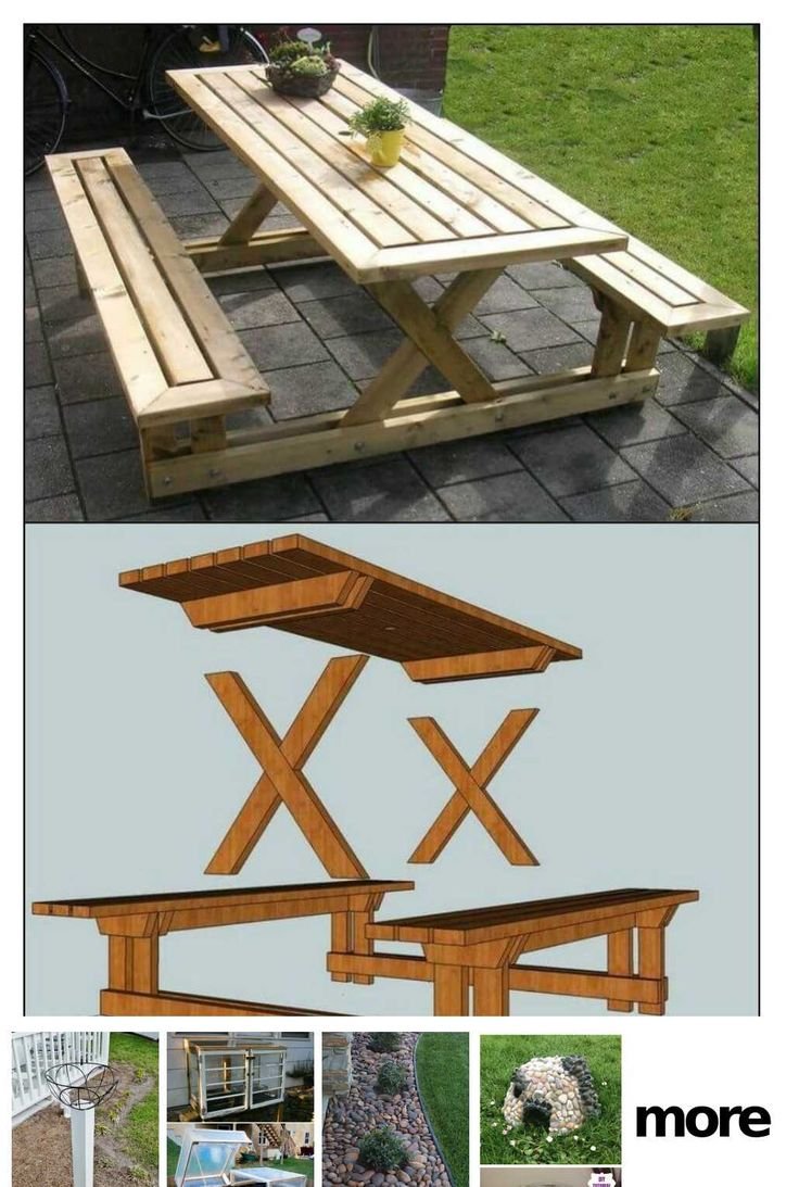 Стол с лавками для дачи