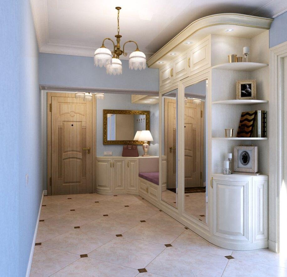 Квадратная прихожая в классическом стиле