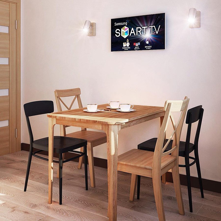 Настенный светильник над обеденным столом