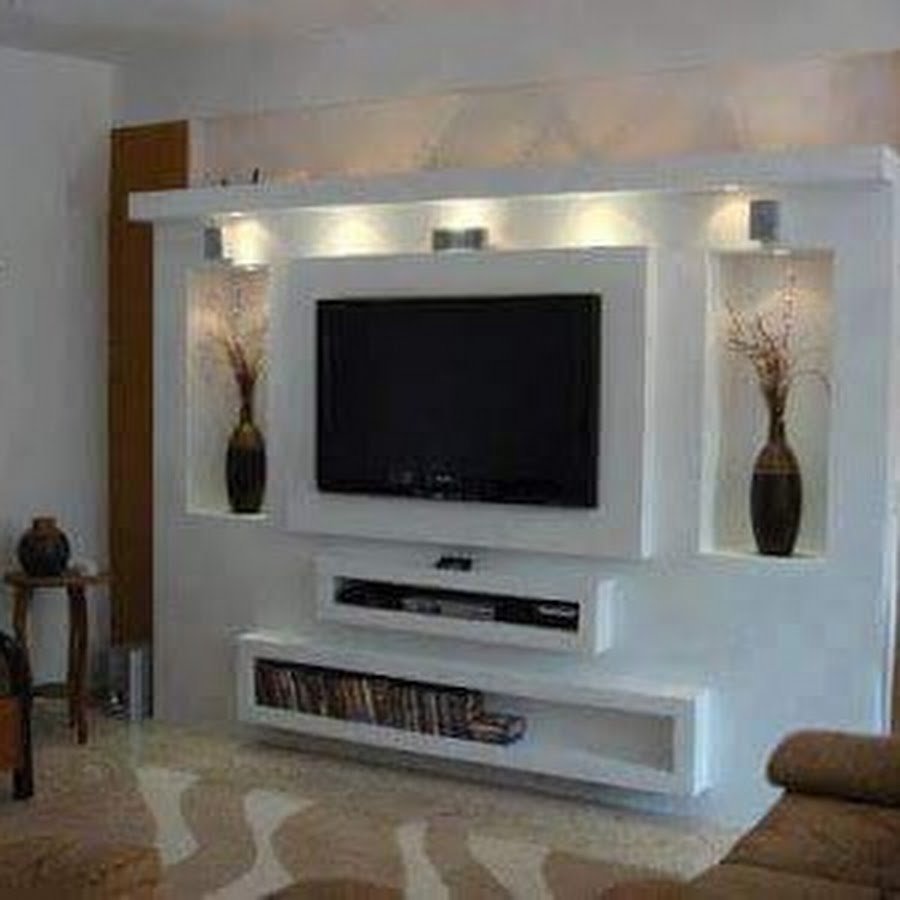 Полки из гипсокартона под телевизор