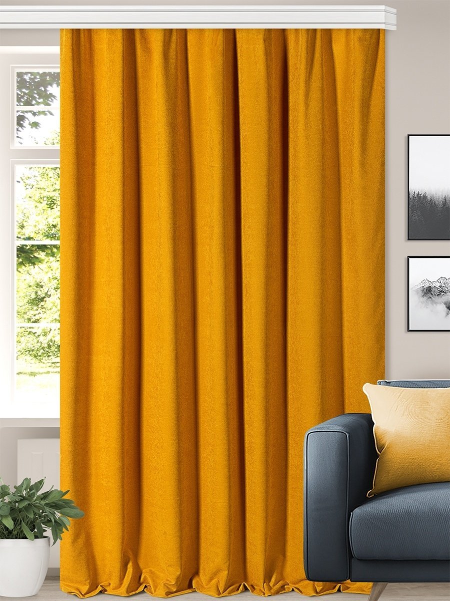 Горчичные шторы