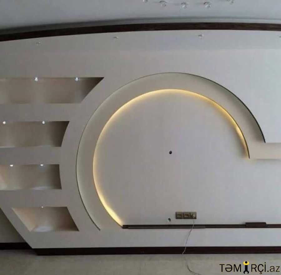 Фигуры из гипсокартона на стене