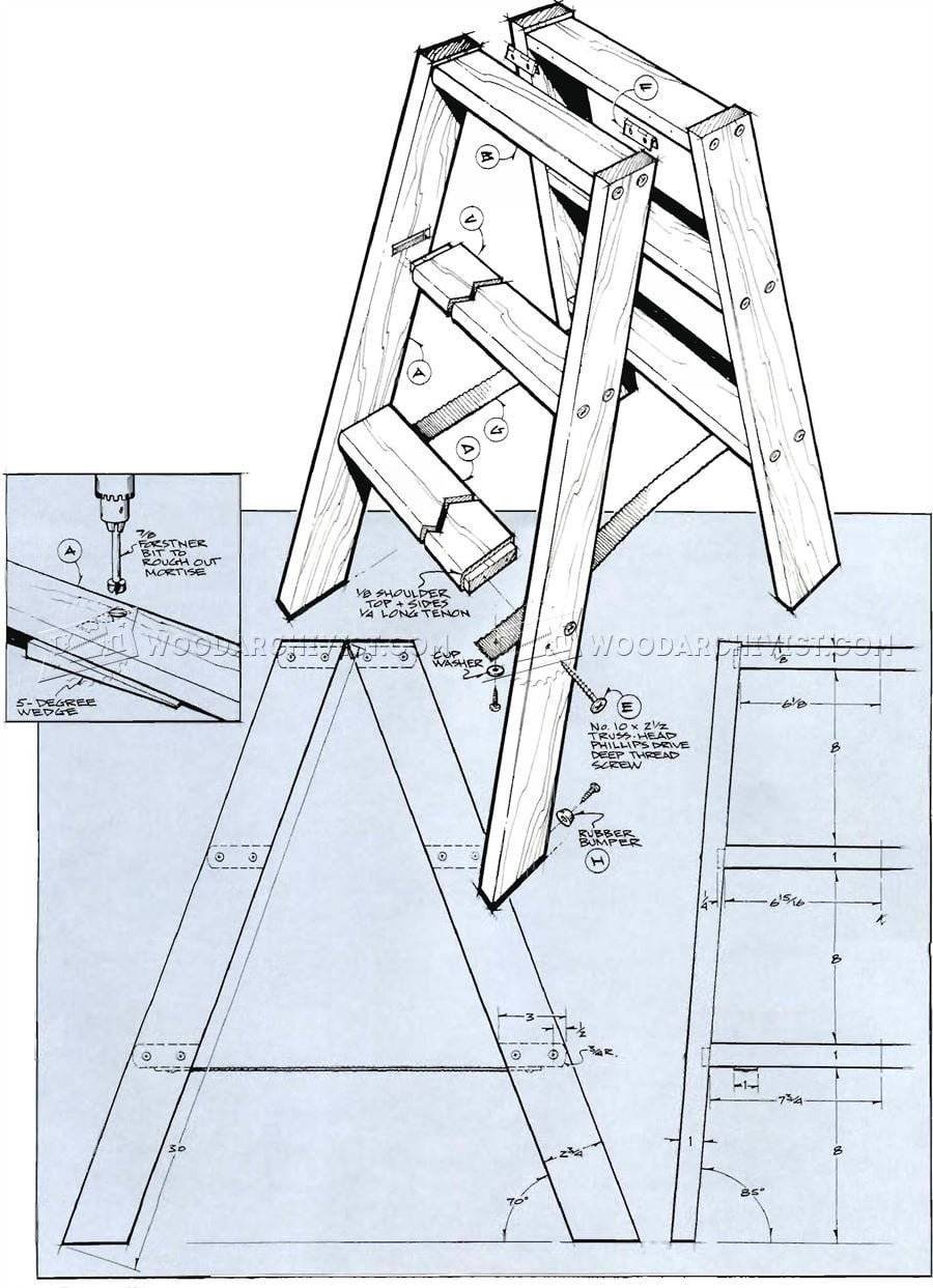 Табурет-стремянка СД-207 чертеж