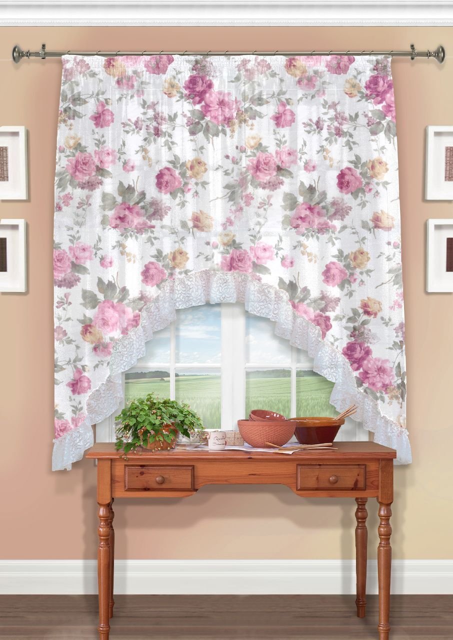 Кухонные шторы аркой