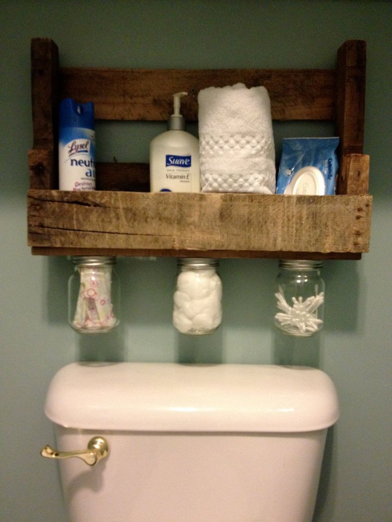 Самодельные полки в ванную