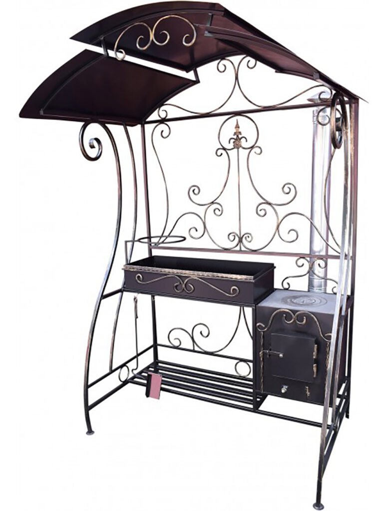 Мангал сварной с крышей