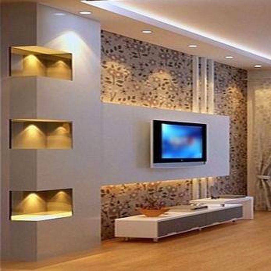 Декор ниши в стене в гостиной