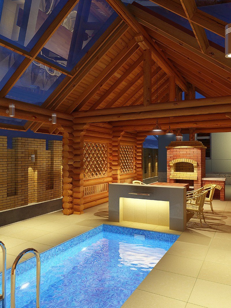 Баня с террасой под одной крышей проекты