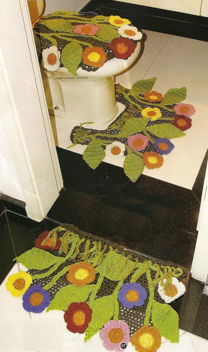 Коврик для ванной и туалета вязаться