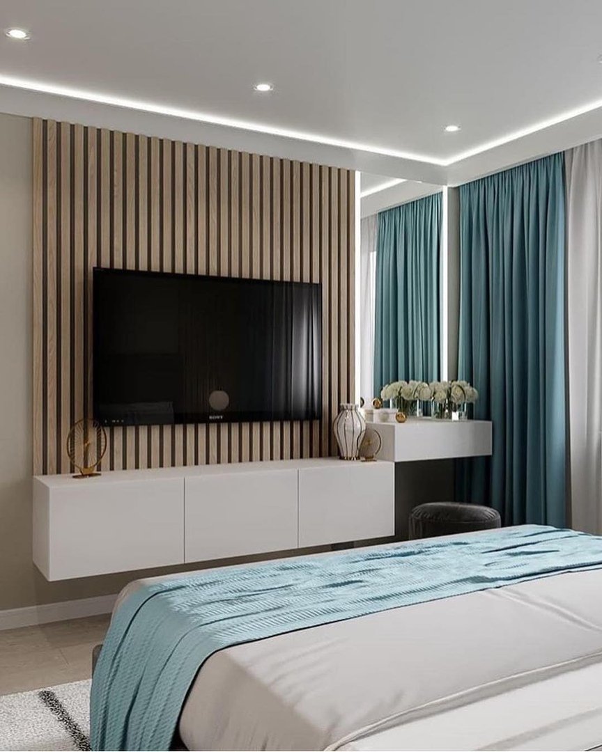 Дизайн зоны ТВ В гостиной 2022