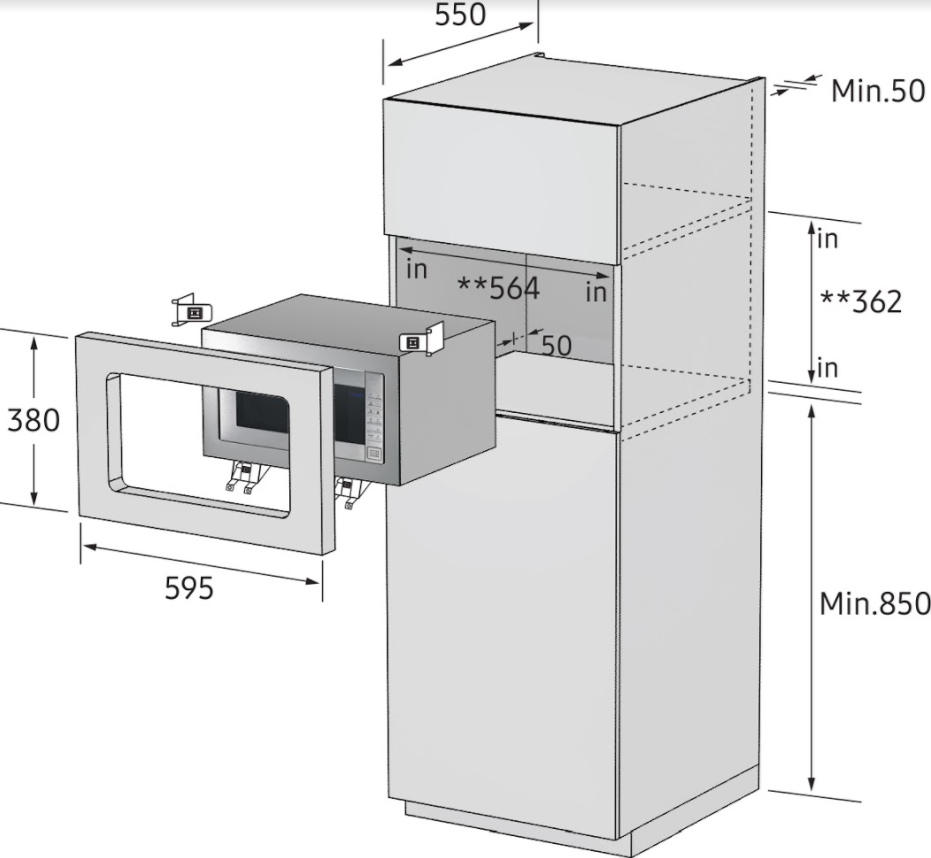 Микроволновая печь встраиваемая Samsung fw77suw схема встраивания