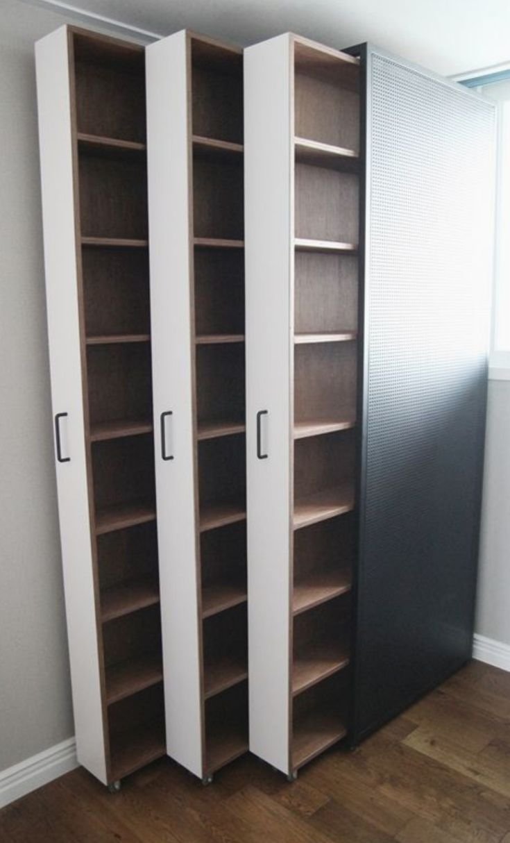 Выдвижные книжные шкафы