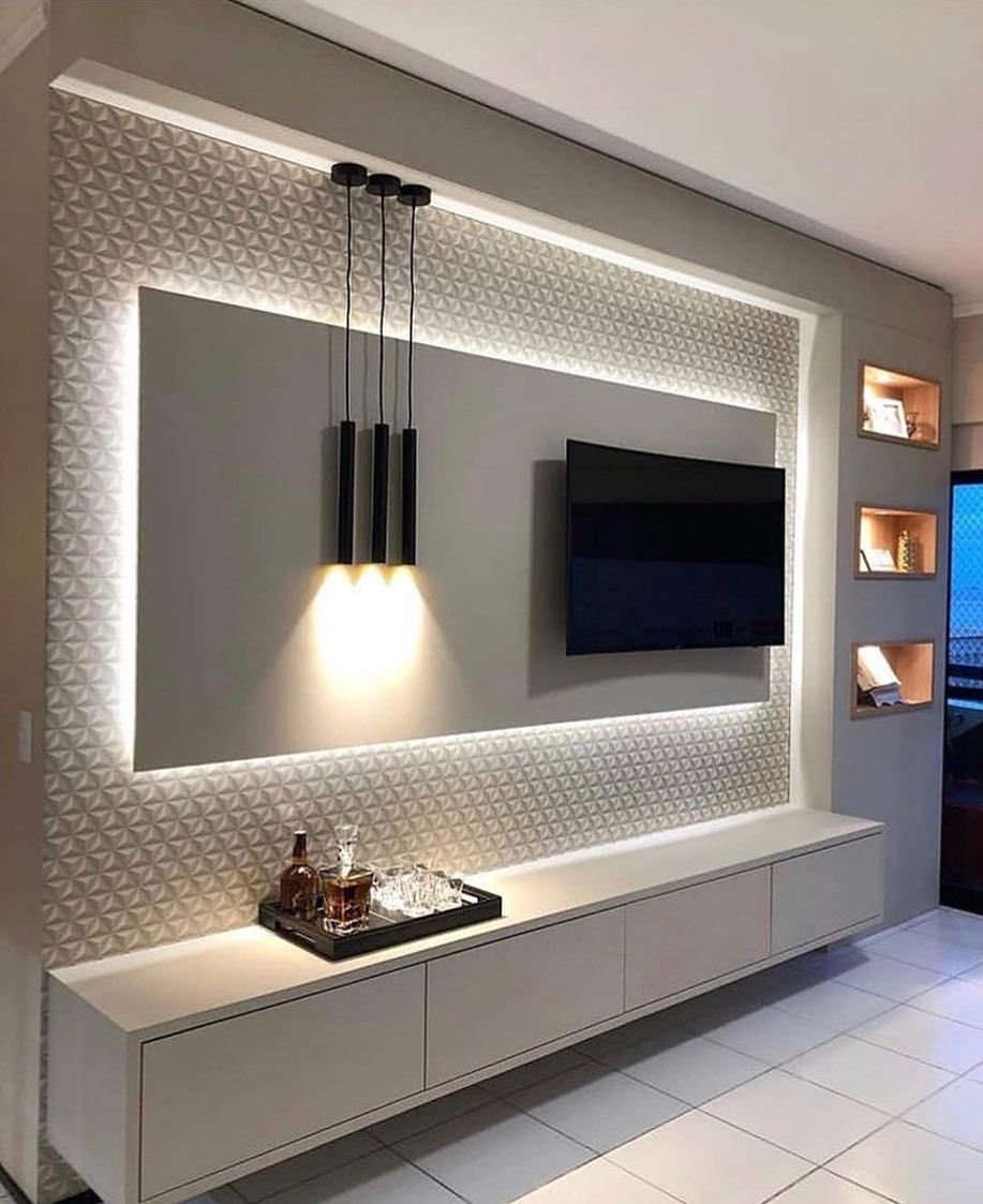 Тв зона из гипсокартона