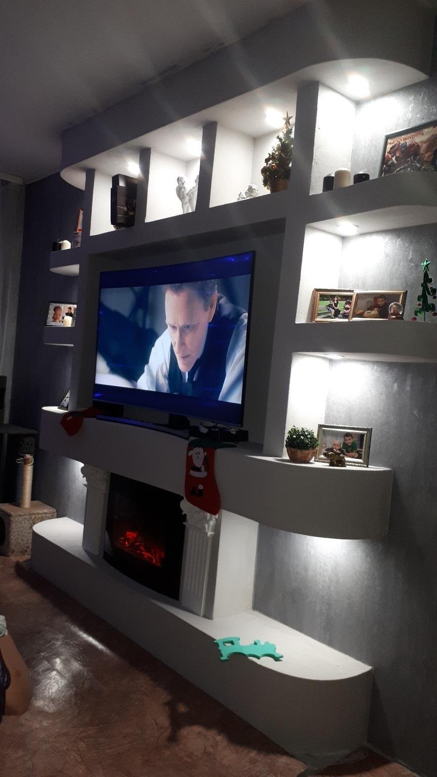 Зона под ТВ из гипсокартона