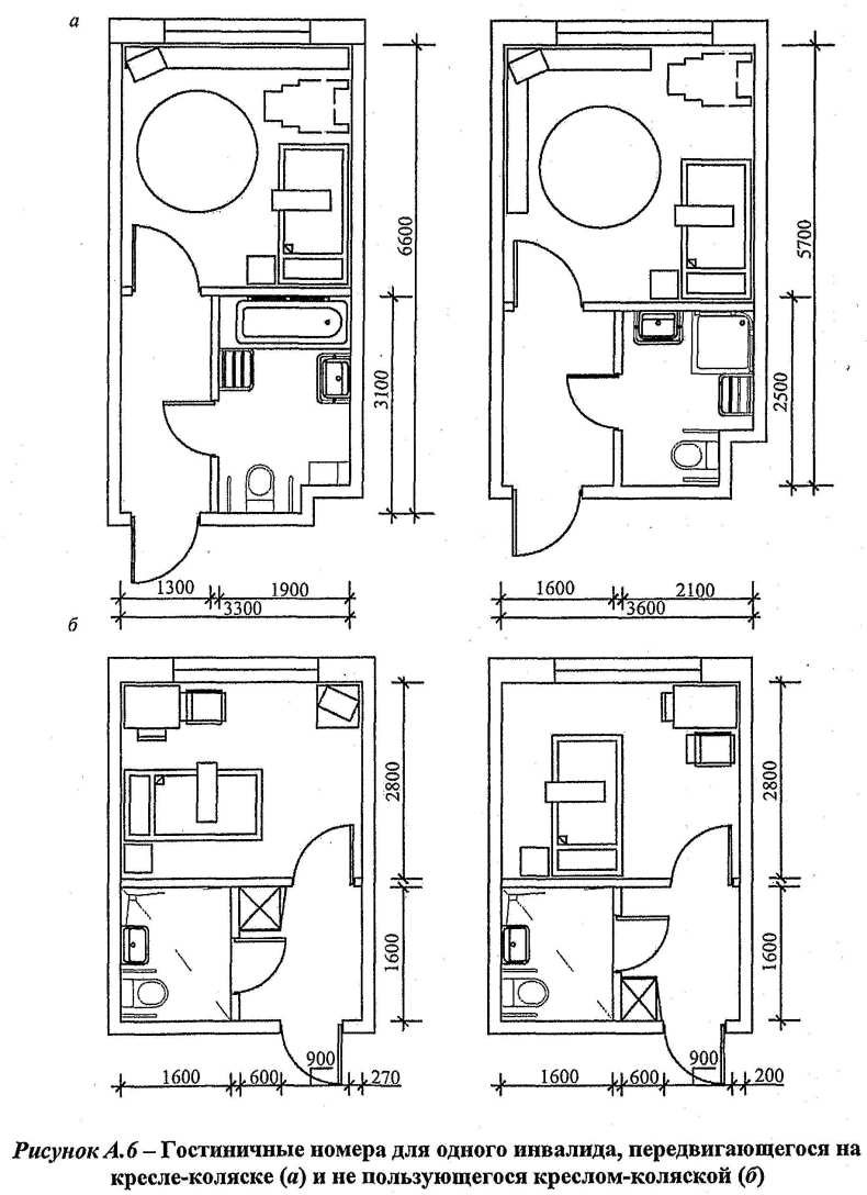 Планировка гостиничного номера для МГН