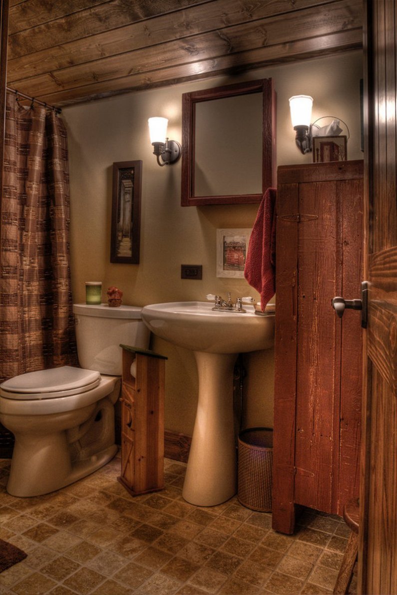 Санузел в деревенском стиле