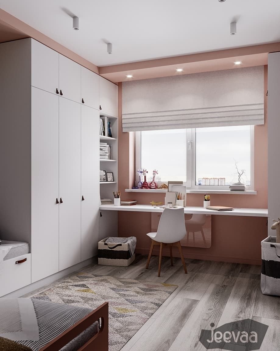 Комната 8м2 для мальчика письменный стол у окна икея