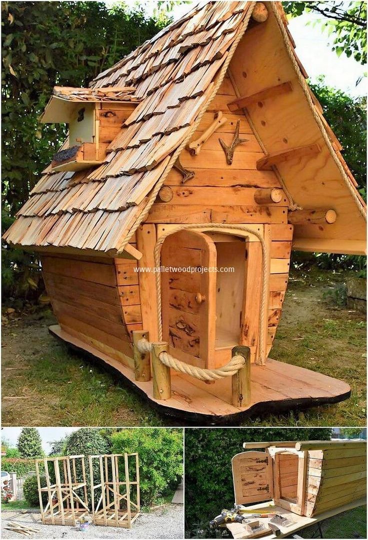 Необычные детские домики из дерева