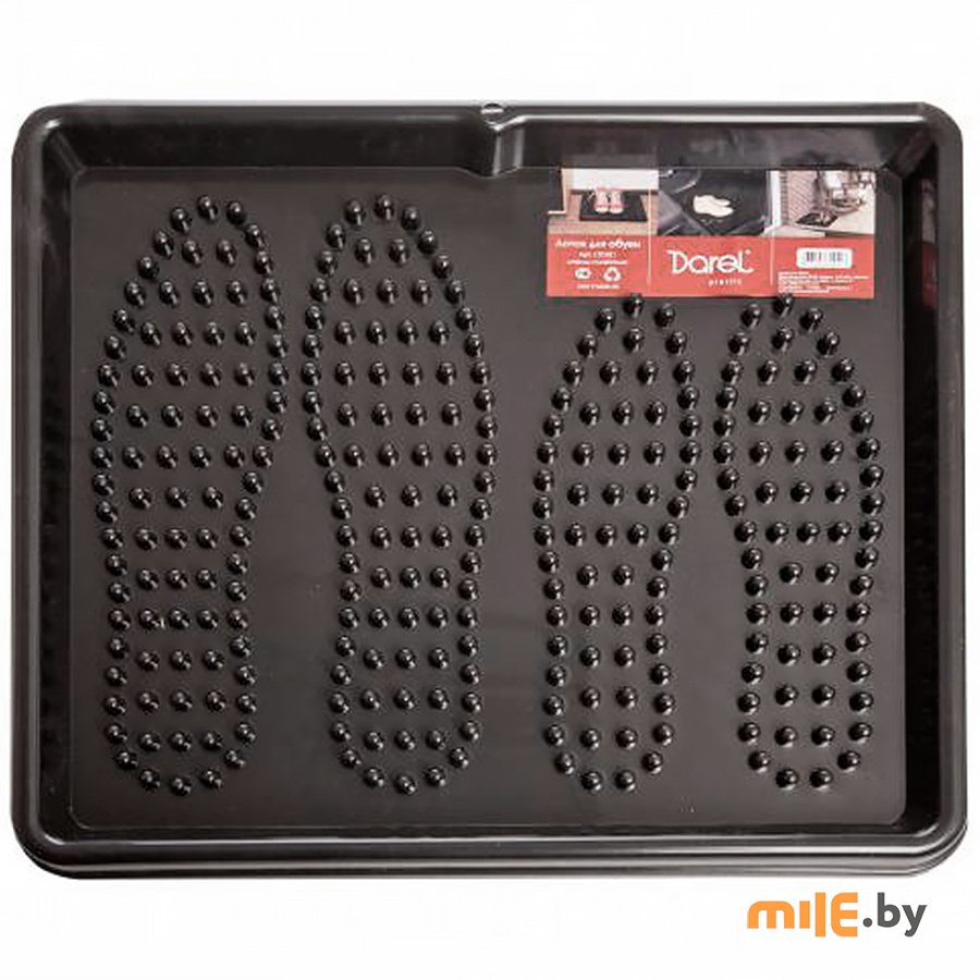 Лоток для обуви 60х40х3,5см черный Vortex/60