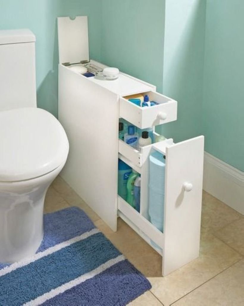 Тумбочка в туалет узкая