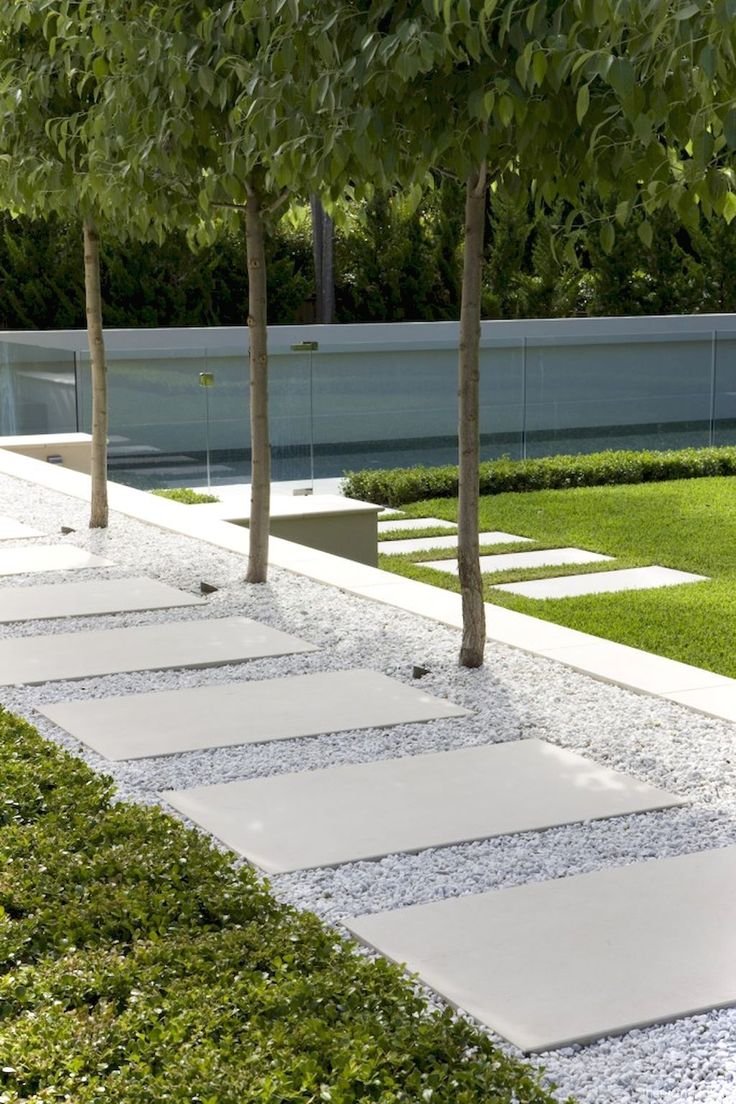 Бетон дорожки в ландшафте