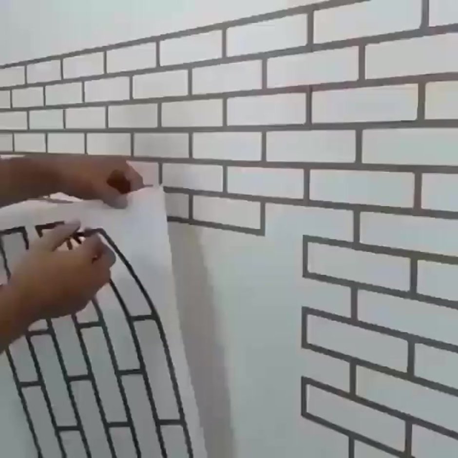 Имитация кирпичной кладки на стене