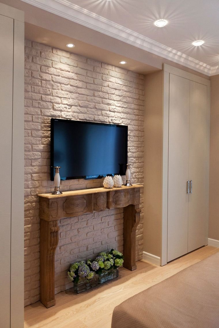 Гостиная с искусственным камином