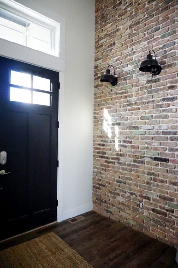 Отделка стен панелями под кирпич в прихожей