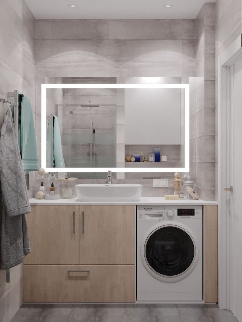 Зеркало с подсветкой в ванную в хрущевке