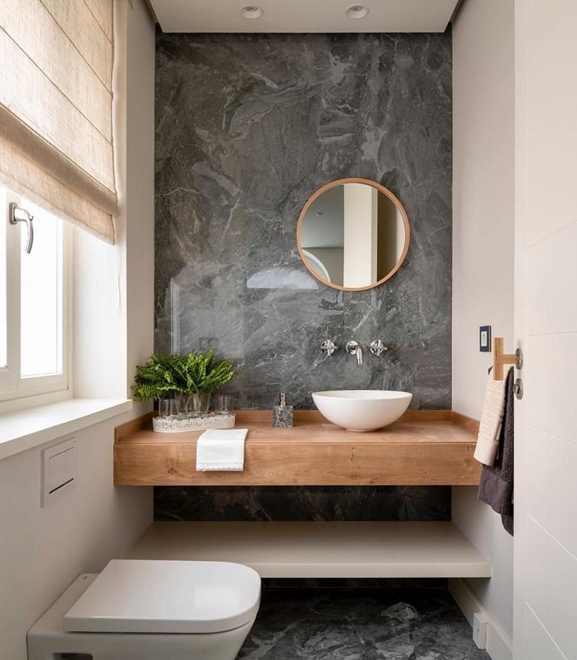 Ванная в скандинавском стиле с душем