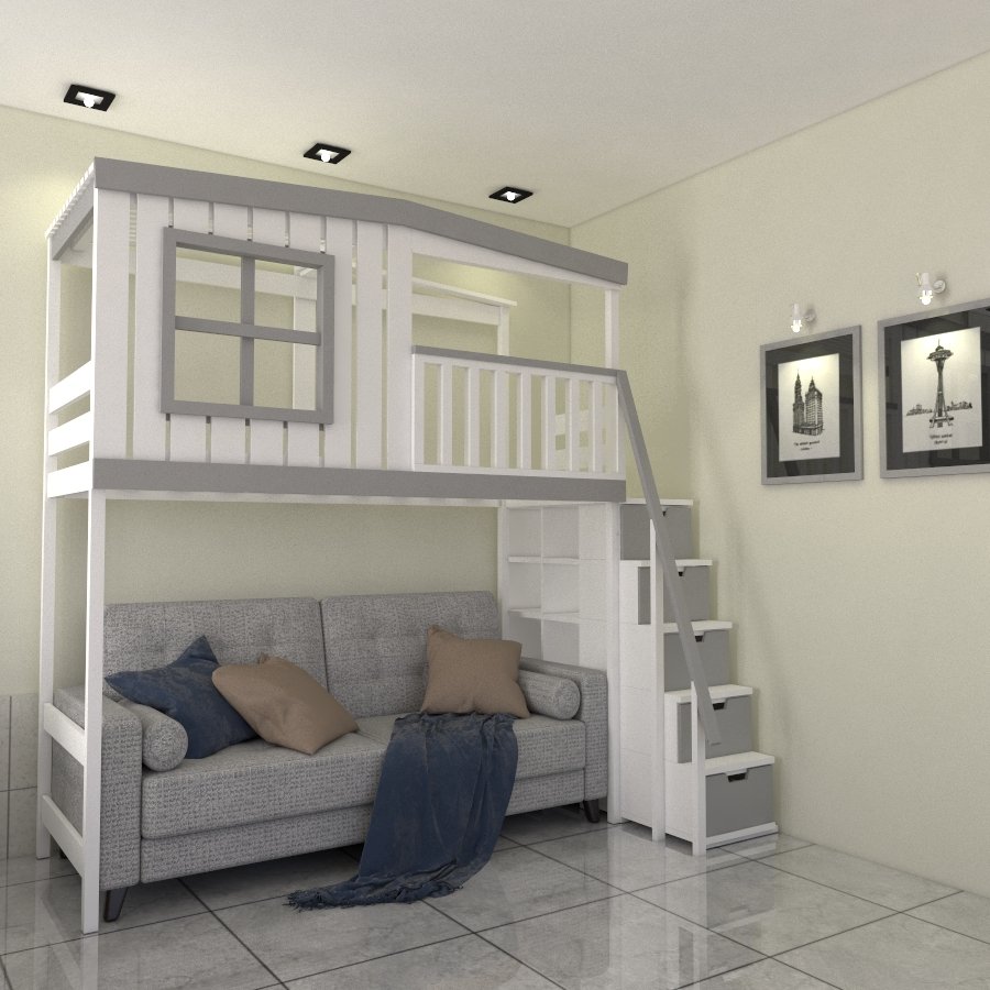 Кровать чердак домик для девочки