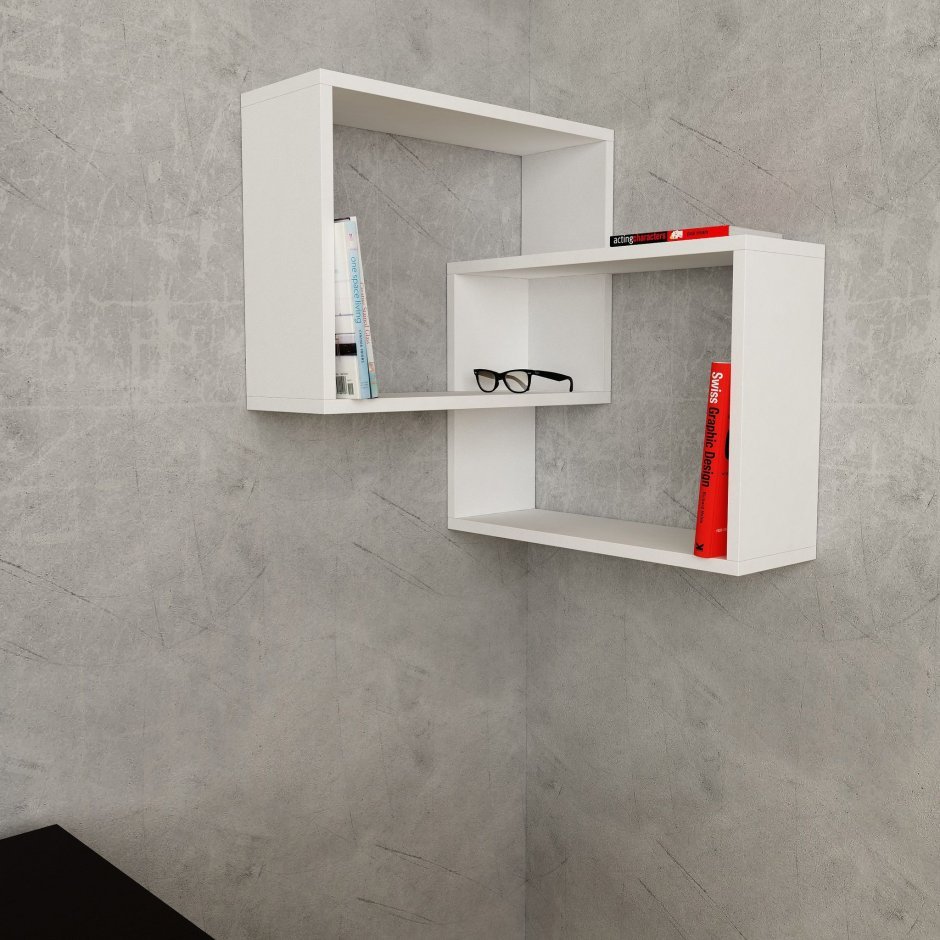 Угловая подвесная полка на стену