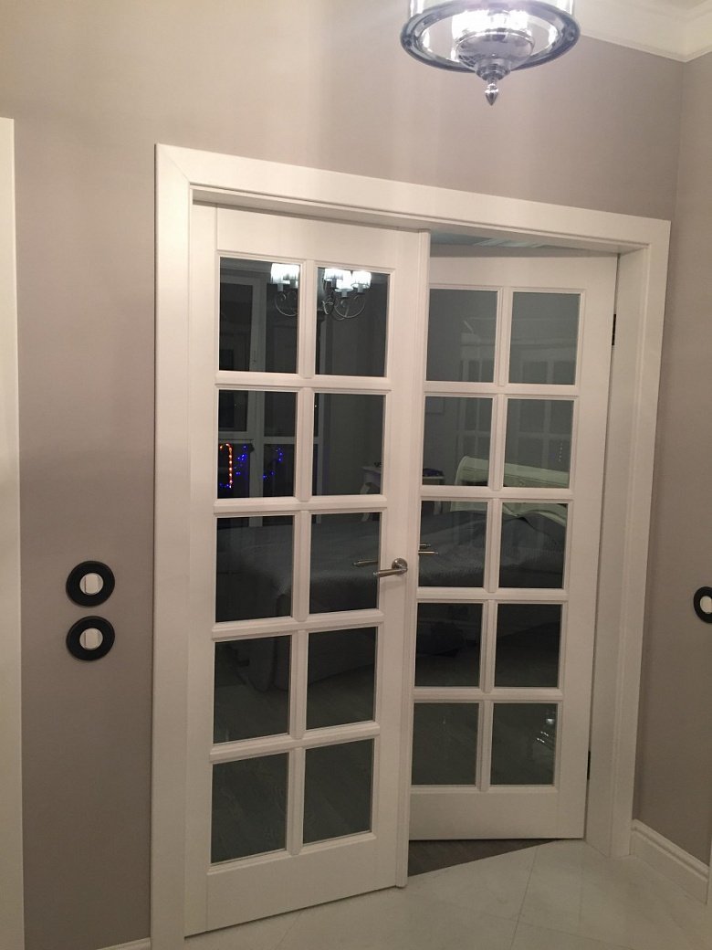 Двери со стеклом межкомнатные в интерьере