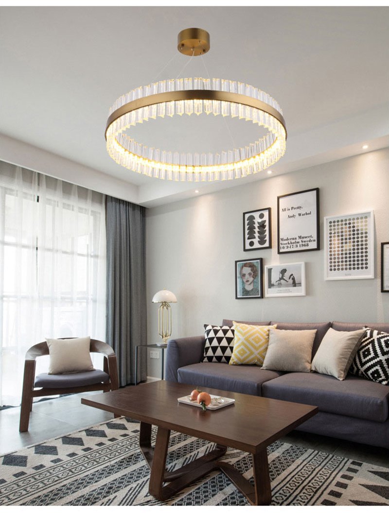 Люстра Round Glass Chandelier - Modern Style Living Room Lighting