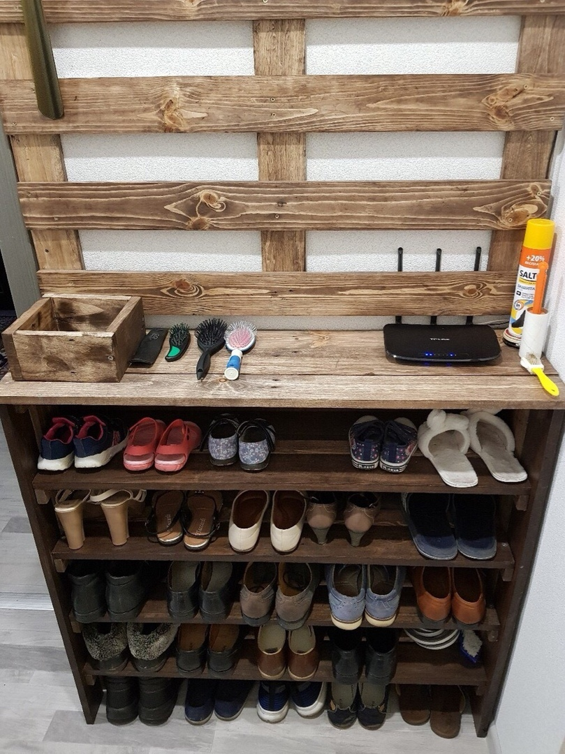 Полка для обуви из паллет