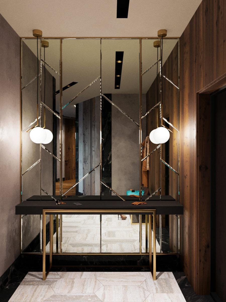 Зеркальный шкаф в коридор