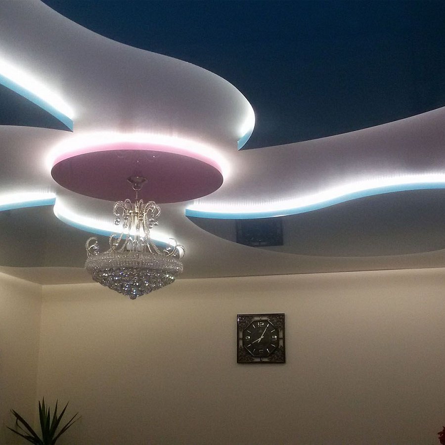 2х уровневый потолок из гипсокартона с подсветкой