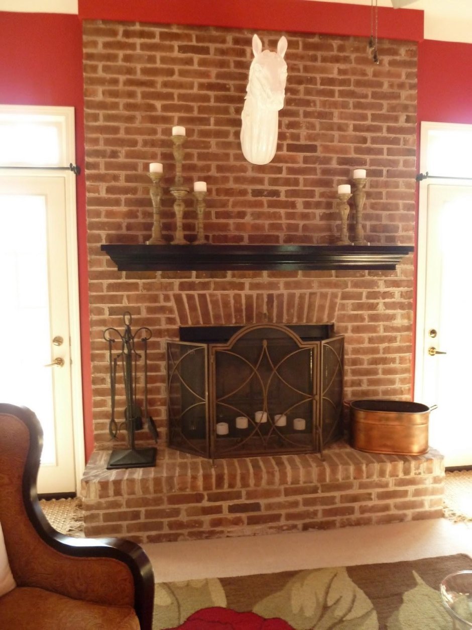 Отделка камина клинкерной плиткой
