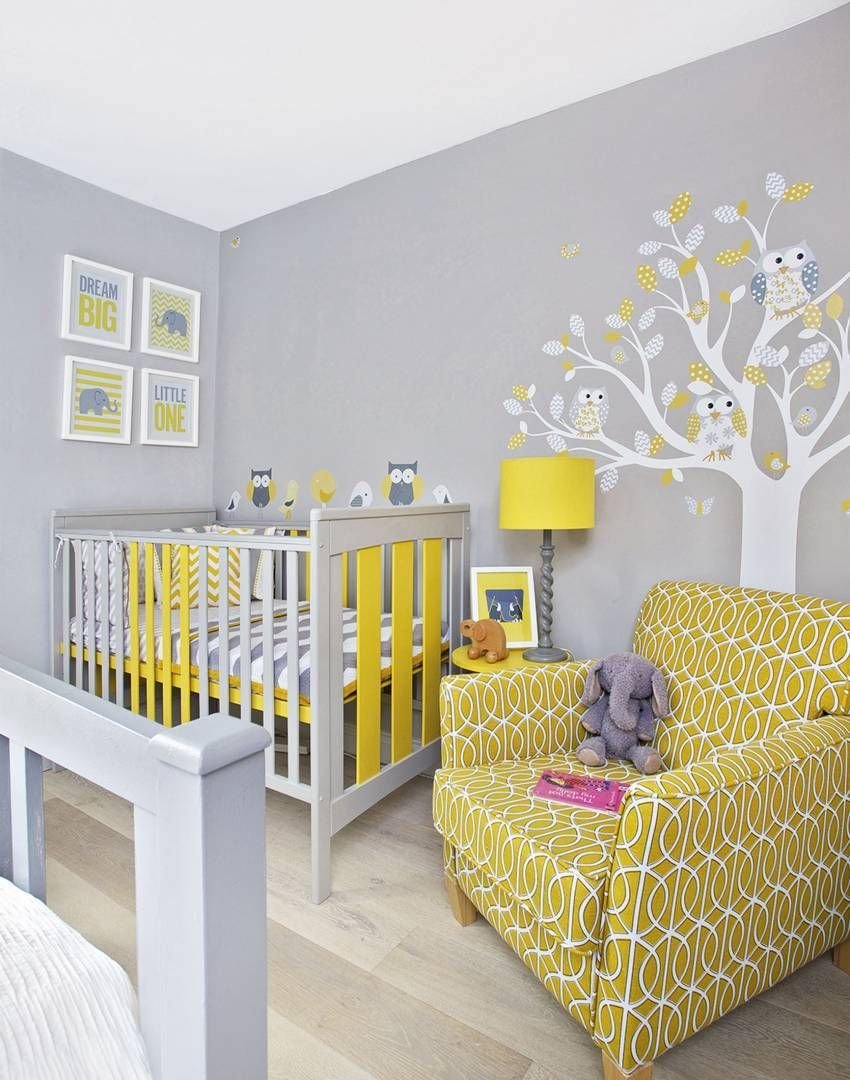 Желтые стены в детской комнате