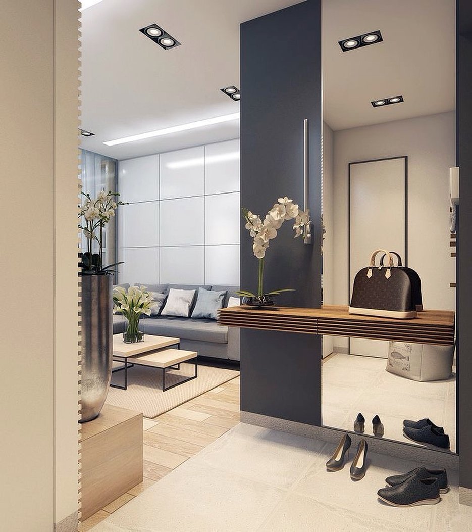 Прихожая совмещенная с залом