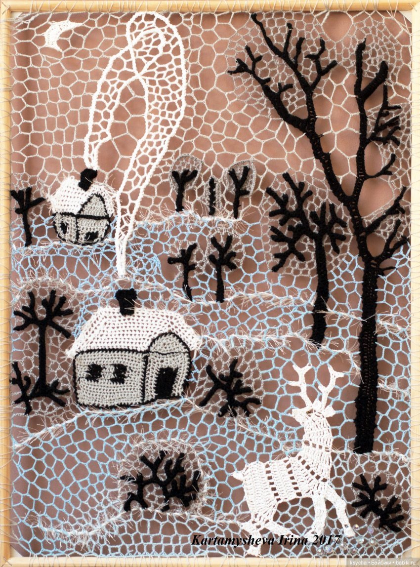 Вязаное панно